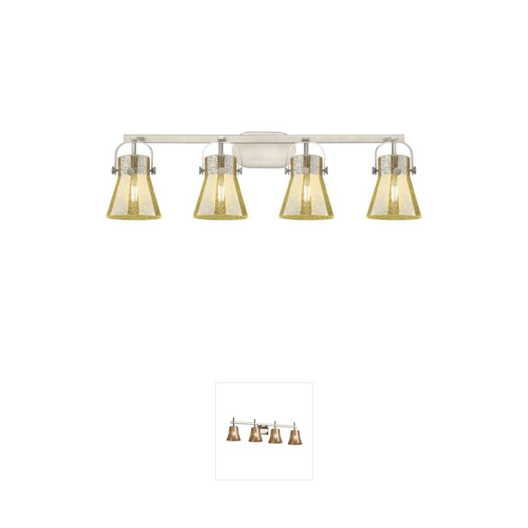 Innovations Lighting Pilaster II Cone 4-Light Mercury Glass Vanity Light