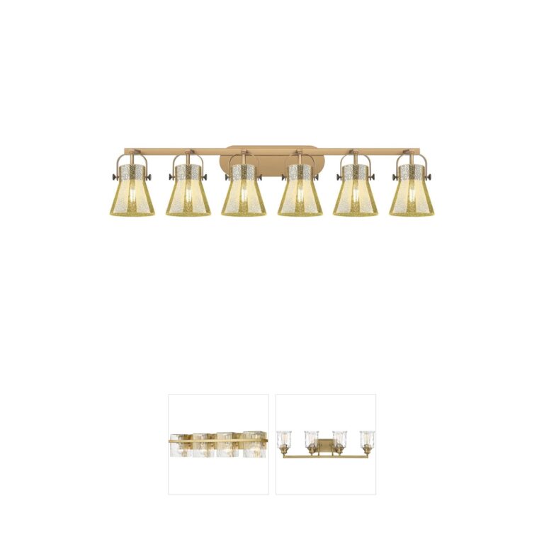 Innovations Lighting Pilaster II Cone 6-Light Brushed Brass Mercury Glass Vanity Light
