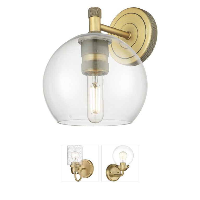 Innovations Lighting Crown Point Brushed Brass Hand-Blown Glass Wall Sconce