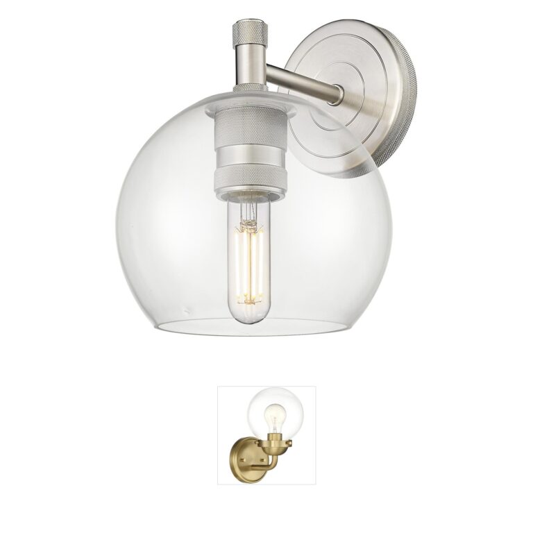 Innovations Lighting Crown Point Satin Nickel Clear Glass Wall Sconce