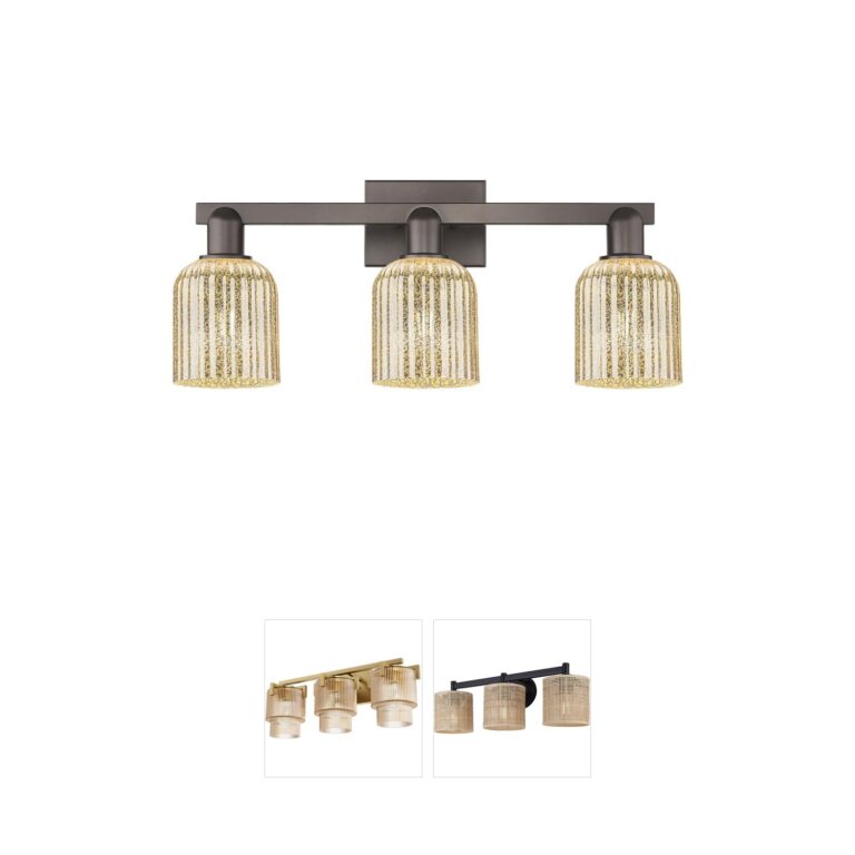 Innovations Lighting Bridal Veil 3-Light Oil Rubbed Bronze Vanity with Mercury Shades