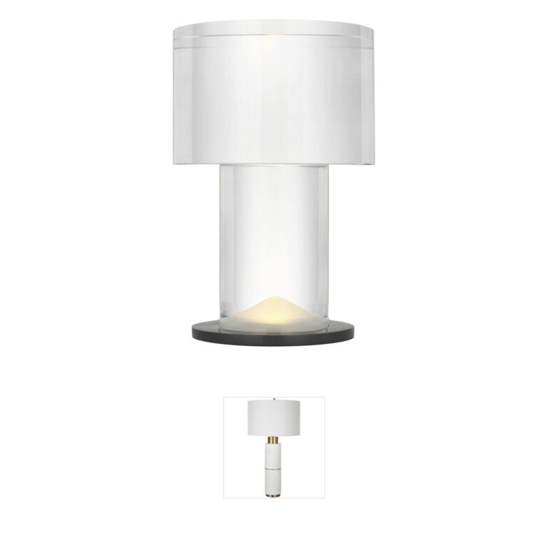 Visual Comfort Modern Sean Lavin Beryl Crystal LED Table Lamp in Bronze