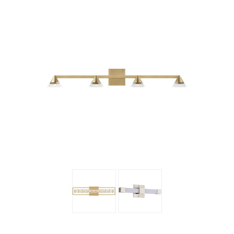 Visual Comfort Modern Sean Lavin Midrand 4-Light Crystal & Brass LED Bath Vanity Light