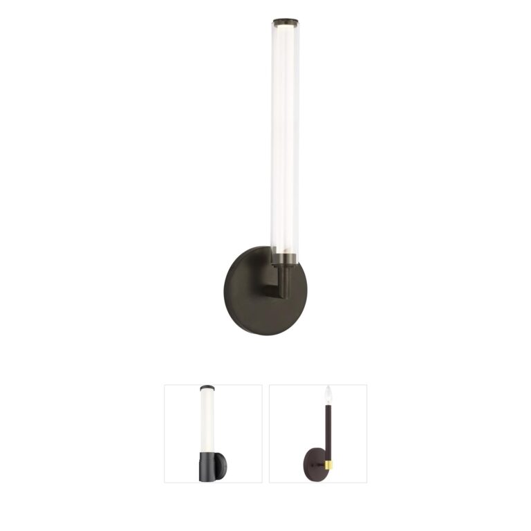 Visual Comfort Modern Sean Lavin Poza Bronze Brass and Glass LED Wall Sconce
