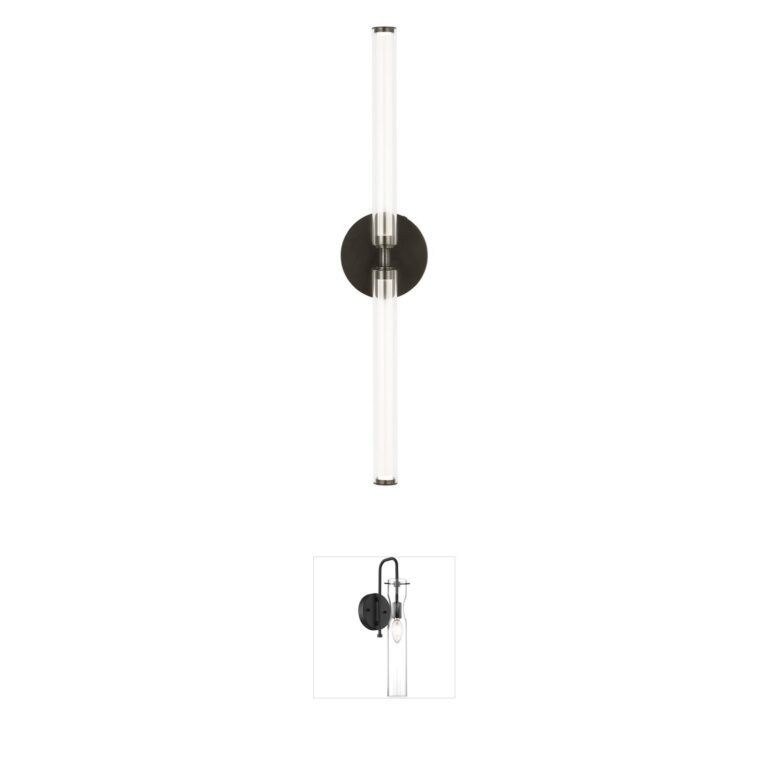 Visual Comfort Modern Sean Lavin Poza Bronze Brass and Glass LED Vanity Light