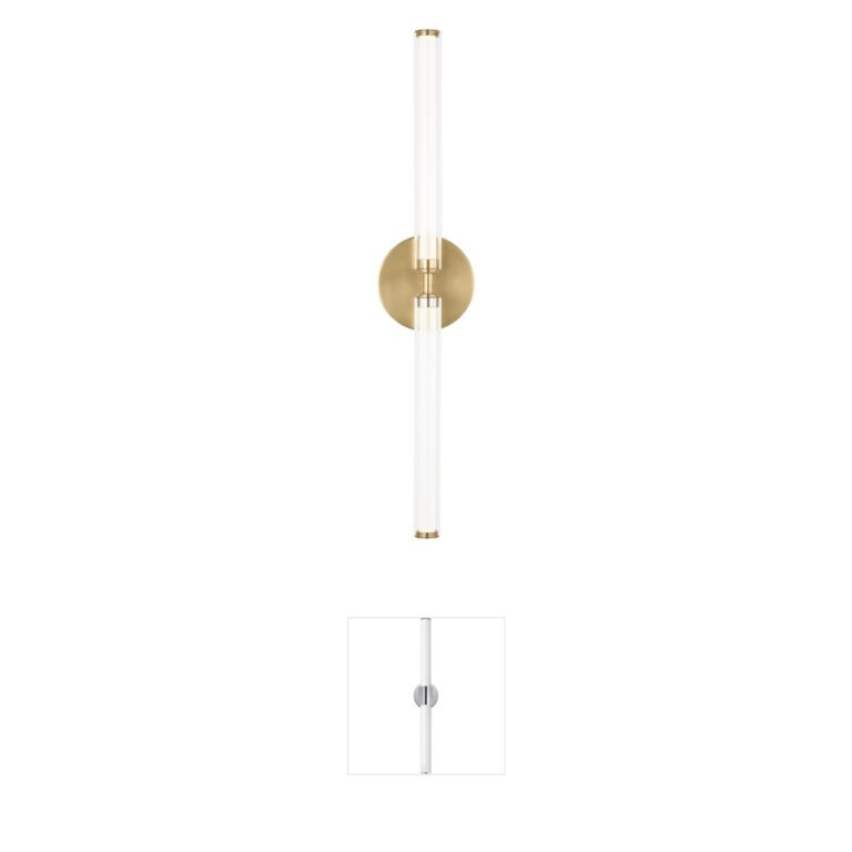 Visual Comfort Modern Collection Sean Lavin Poza Brass & Glass LED Vanity Light