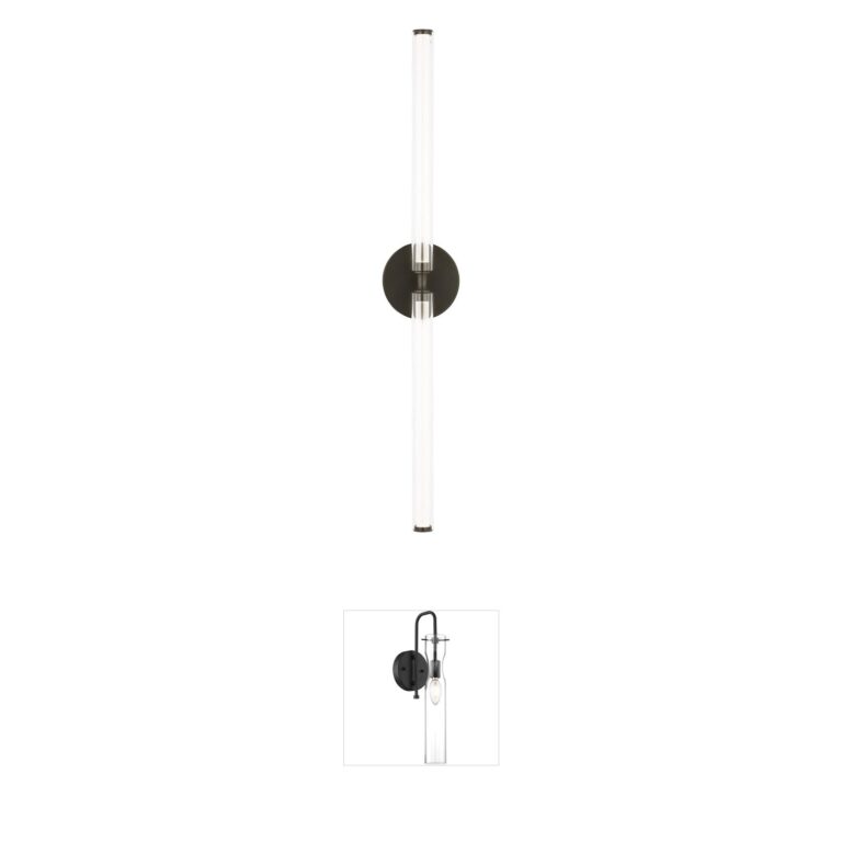 Visual Comfort Modern Collection Sean Lavin Poza Bronze LED Vanity Light with Artisan Glass Rods