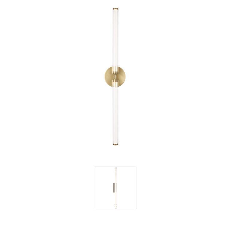 Visual Comfort Modern Sean Lavin Poza Hand-Rubbed Brass Vanity Light with Blown Glass