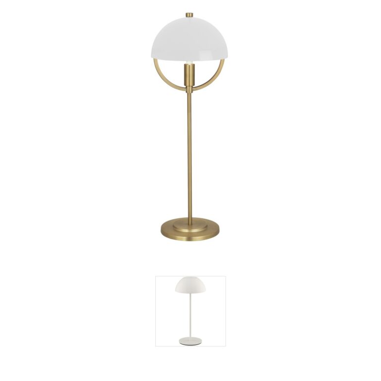 Robert Abbey Mavisten Edition Copernica Brass Table Lamp with White Shade