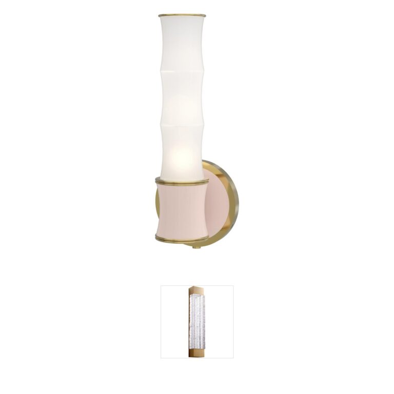 Robert Abbey Kane Tropical Wall Sconce - Rose Water & Modern Brass