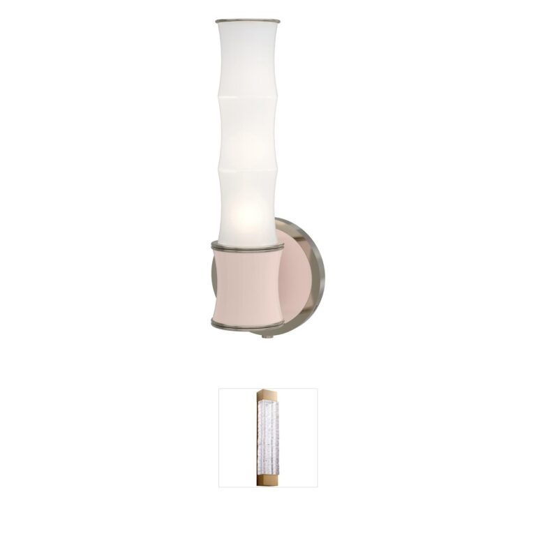 Robert Abbey Kane Rose Water and Polished Nickel Cylinder Wall Sconce