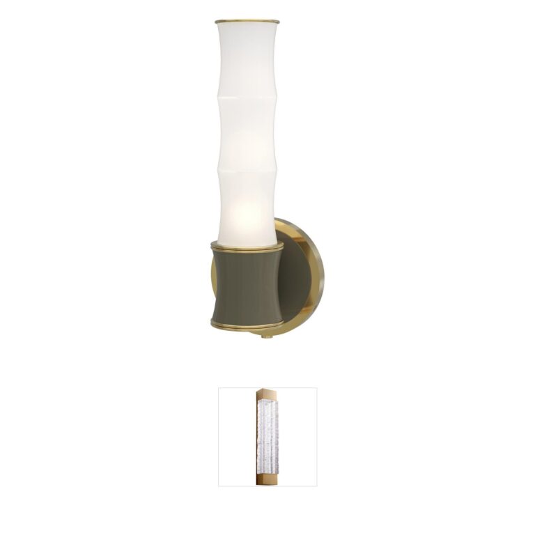 Robert Abbey Kane Smokey Taupe and Modern Brass Glass Wall Sconce