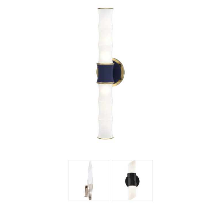 Robert Abbey Kane Matte Midnight Blue & Brass Metal Sconce