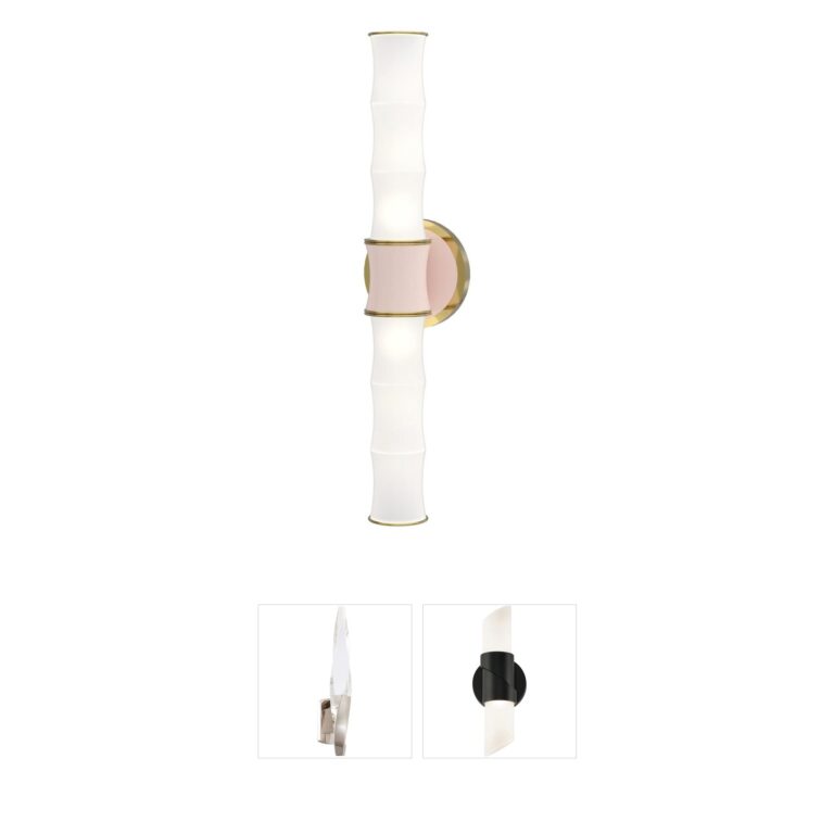 Robert Abbey Kane 2-Light Rose Water and Modern Brass Wall Sconce
