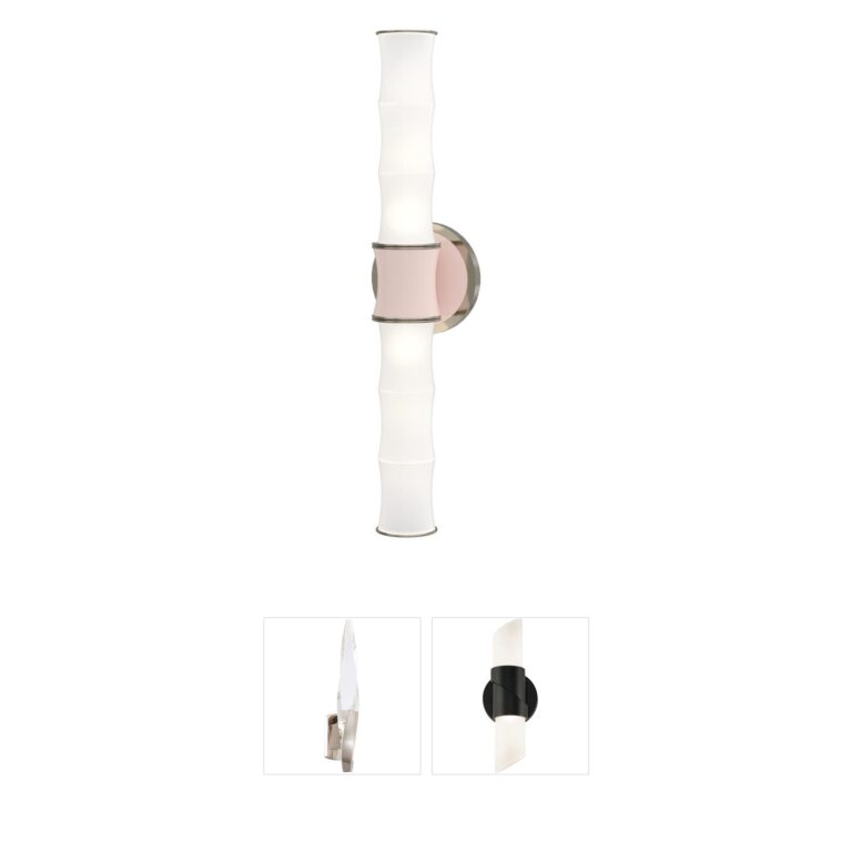 Robert Abbey Kane Rose Water and Polished Nickel Wall Sconce