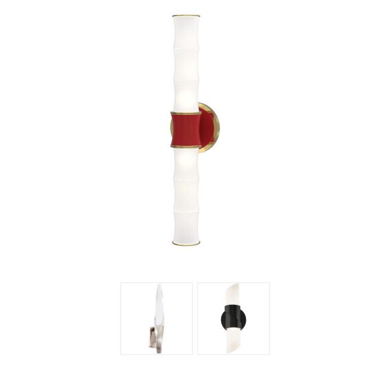 Robert Abbey Kane 2-Light Ruby Red and Modern Brass Wall Sconce