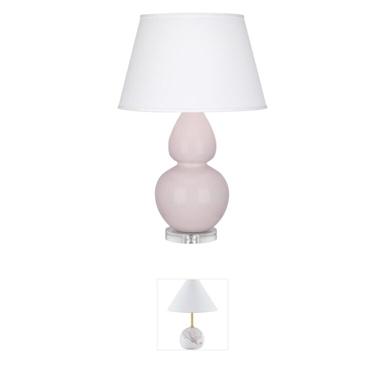 Robert Abbey Double Gourd Rose Water Lucite Table Lamp