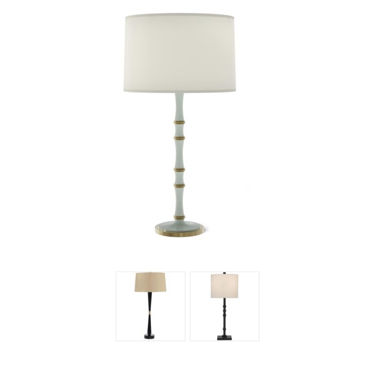 Robert Abbey Kane Candlestick Table Lamp - Celadon & Brass