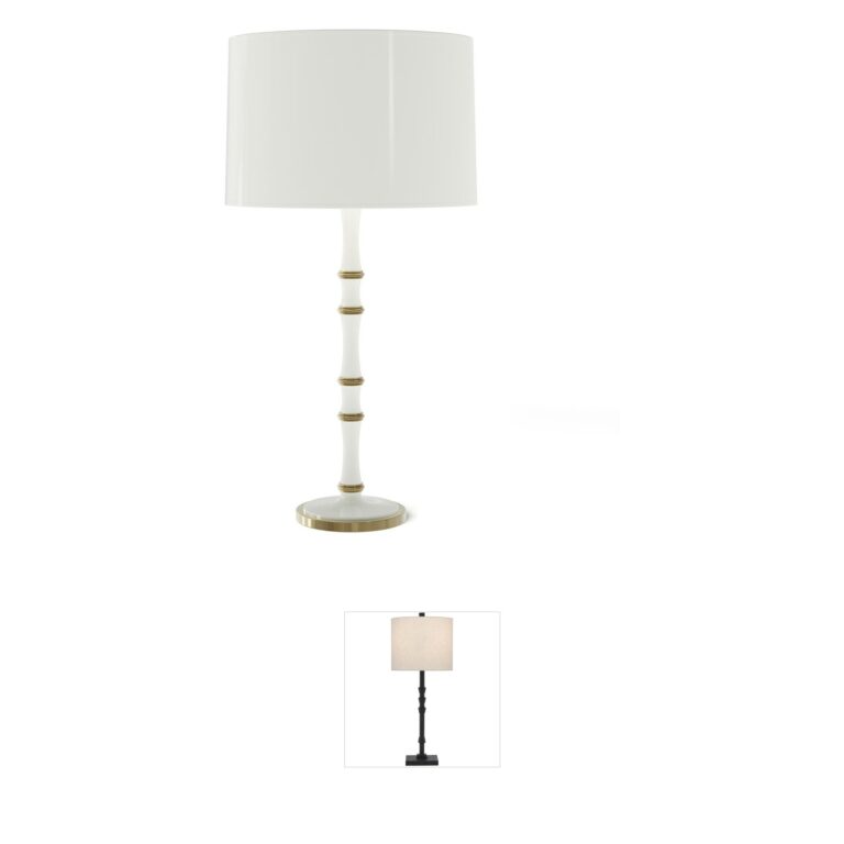 Robert Abbey Kane Tropical Table Lamp in Daisy and Modern Brass