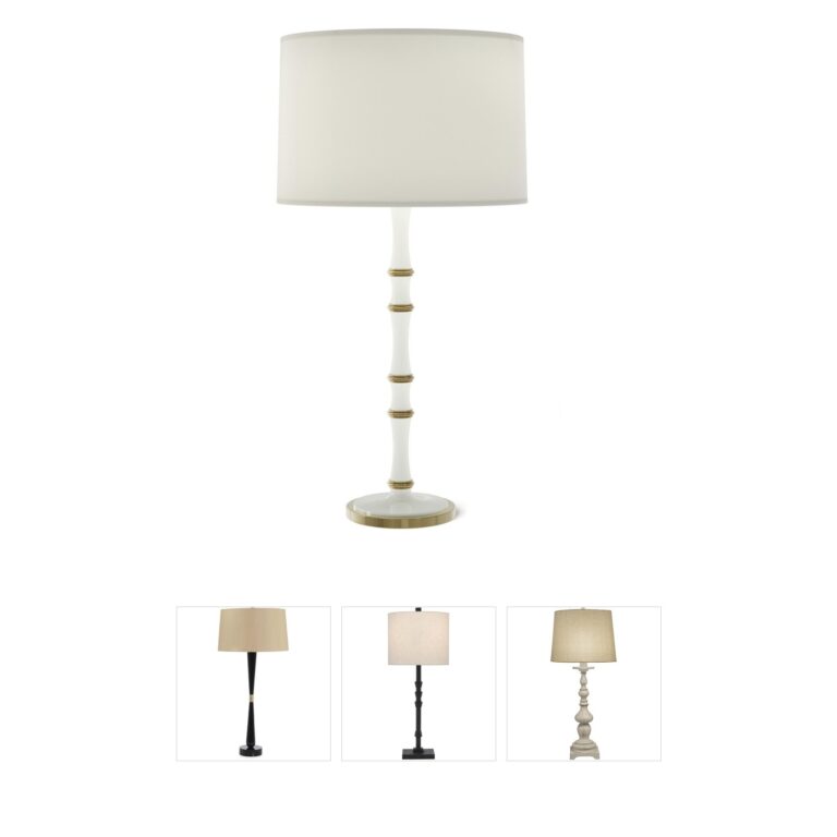 Robert Abbey Kane Candlestick Table Lamp in Daisy & Modern Brass