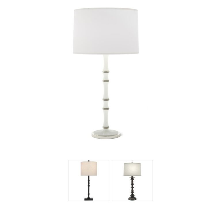 Robert Abbey Kane Candlestick Table Lamp - Daisy & Polished Nickel