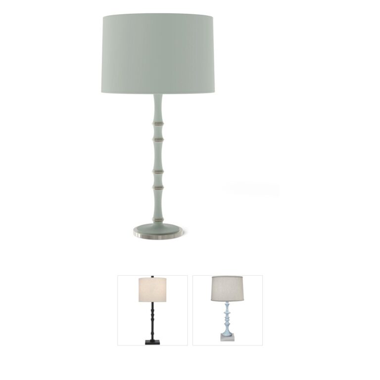 Robert Abbey Kane Matte Celadon Candlestick Table Lamp