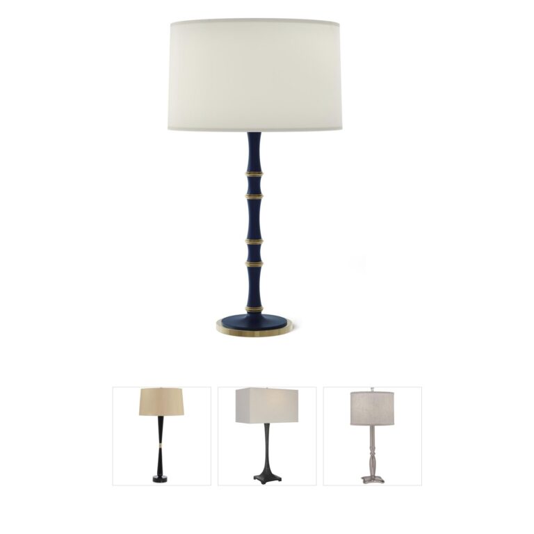 Robert Abbey Kane Candlestick Table Lamp in Matte Midnight Blue