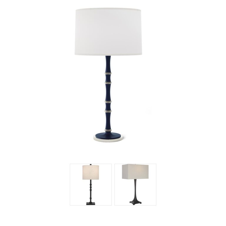 Robert Abbey Kane Candlestick Table Lamp - Matte Midnight Blue