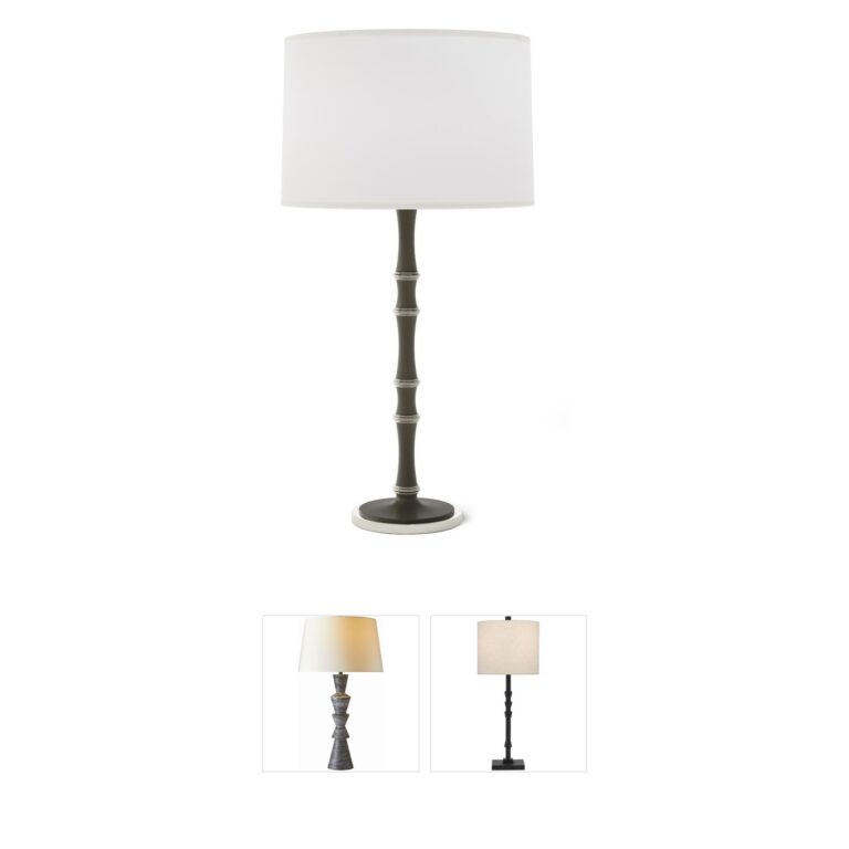Robert Abbey Kane Candlestick Table Lamp with Fabric Shade