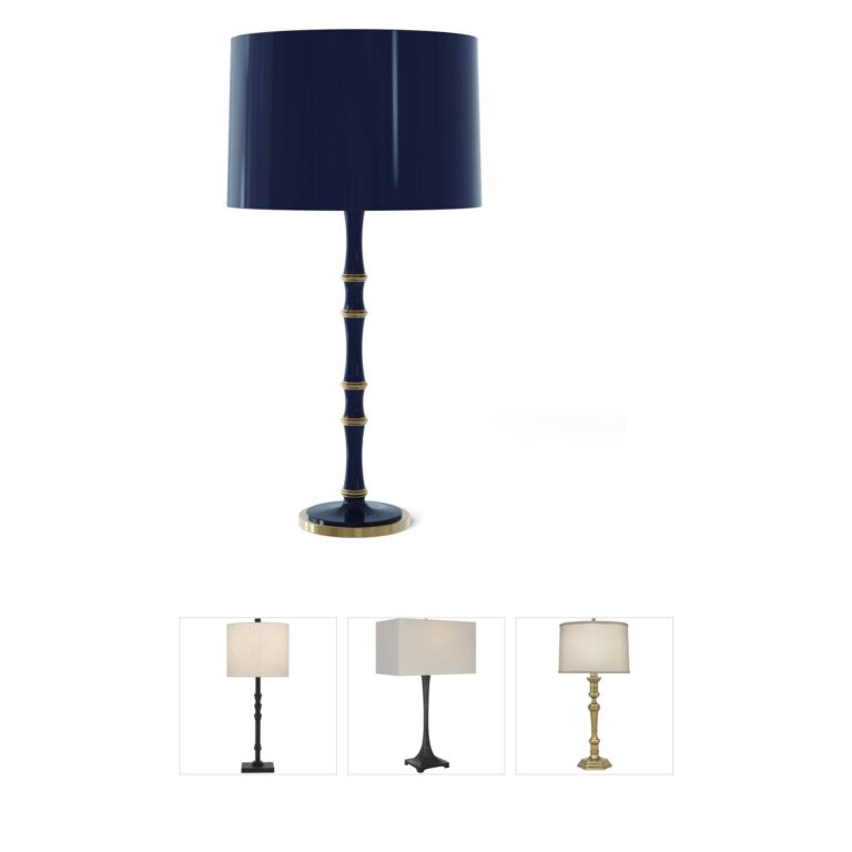 Robert Abbey Kane Collection Midnight Blue & Brass Table Lamp