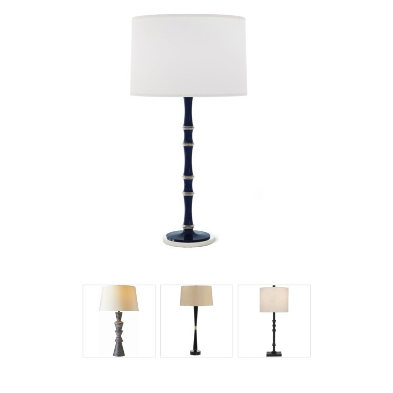 Robert Abbey Kane Candlestick Table Lamp in Midnight Blue