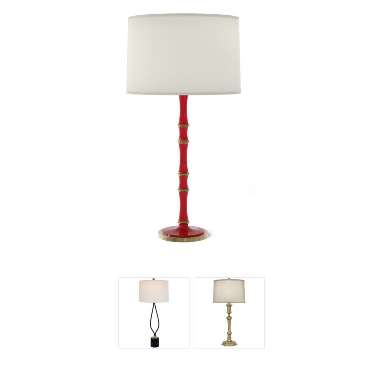 Robert Abbey Kane Ruby Red Candlestick Table Lamp