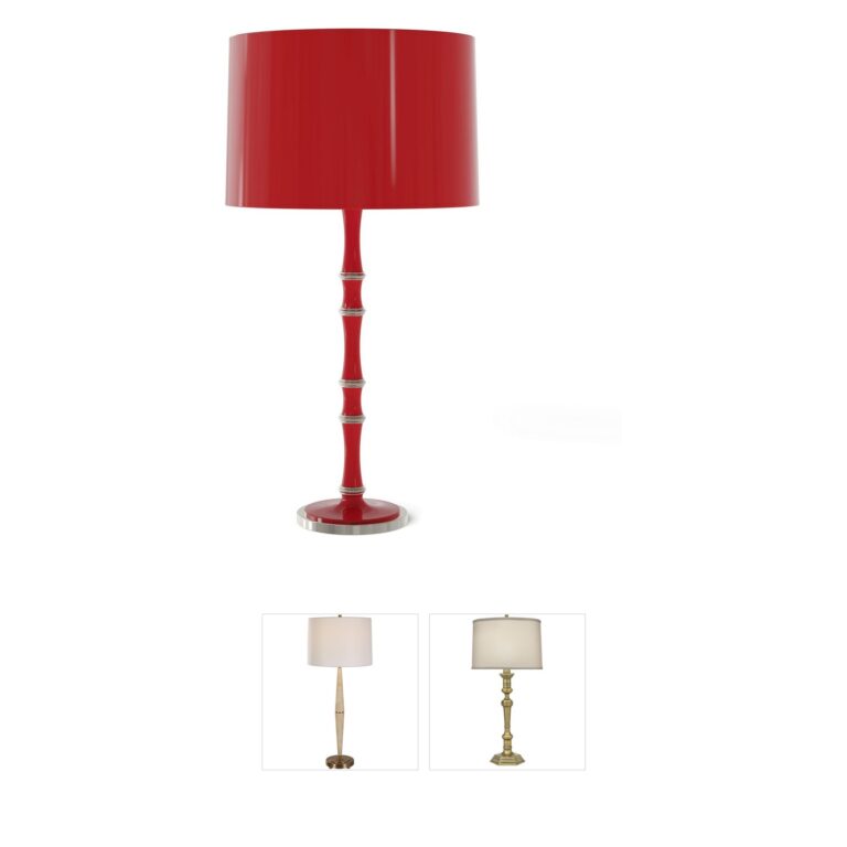 Robert Abbey Kane 31-Inch Ruby Red and Polished Nickel Candlestick Table Lamp