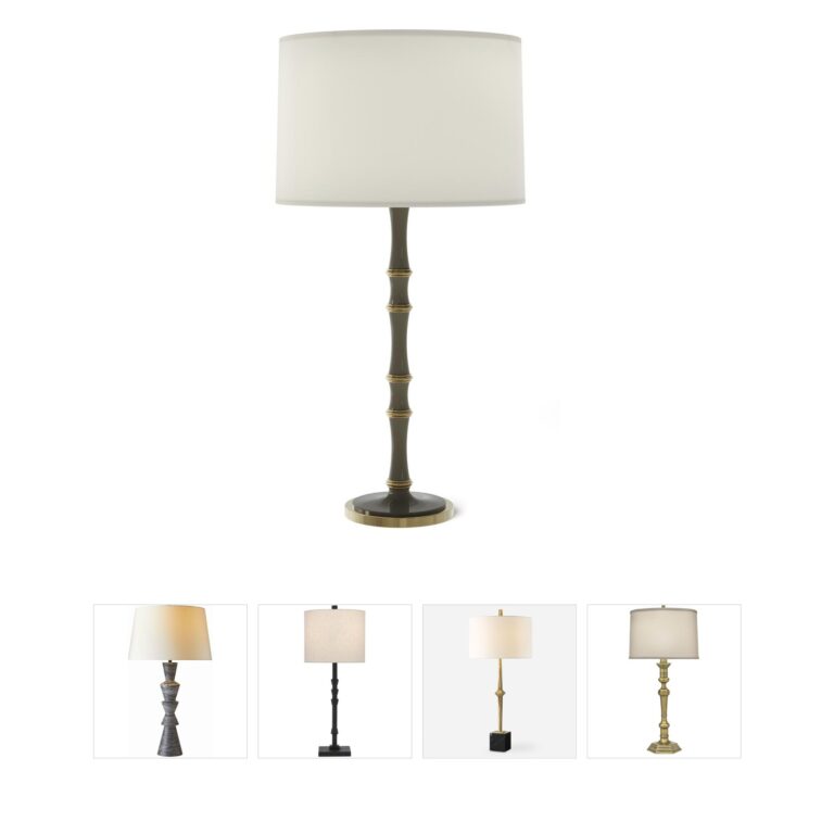 Robert Abbey Kane Candlestick Table Lamp with Fondine Shade