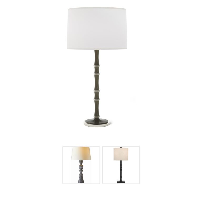 Robert Abbey Kane Candlestick Table Lamp with Smokey Taupe Finish