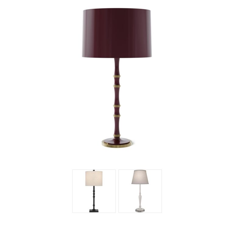 Robert Abbey Kane Candlestick Table Lamp with Sugar Plum Finish