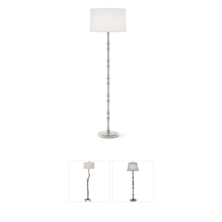 Robert Abbey Kane Celadon and Polished Nickel Candlestick Floor Lamp