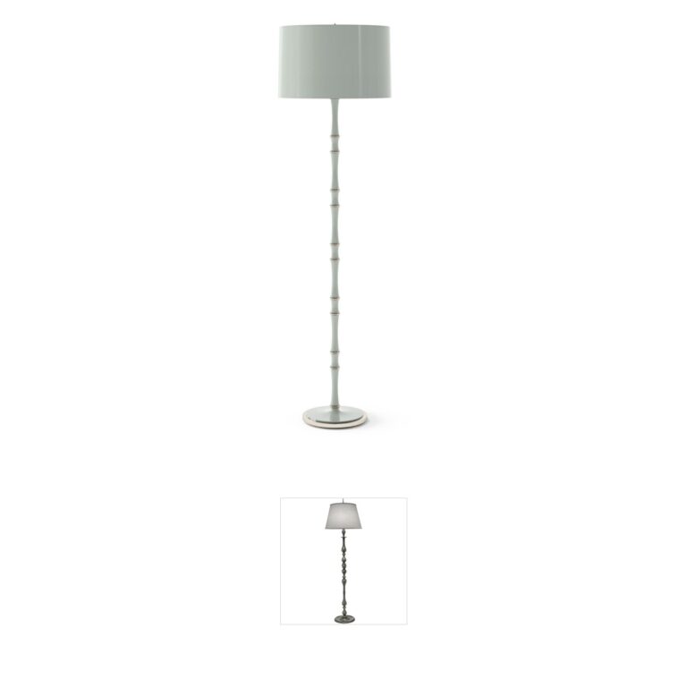Robert Abbey Kane Celadon and Polished Nickel Candlestick Floor Lamp