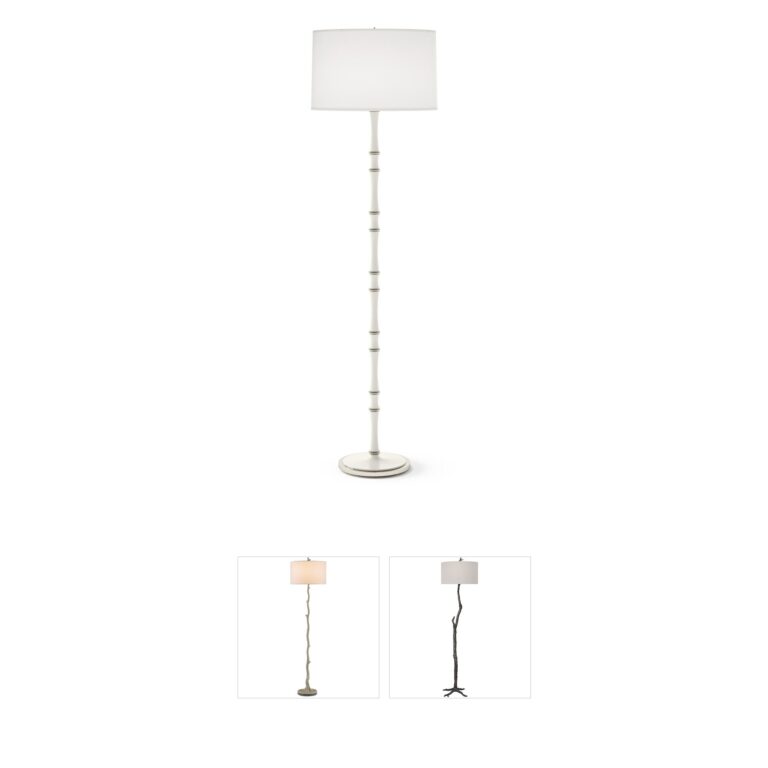 Robert Abbey Kane Candlestick Metal Fabric Floor Lamp