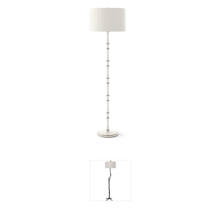Robert Abbey Kane Candlestick Floor Lamp with Polished Nickel & Daisy Shade