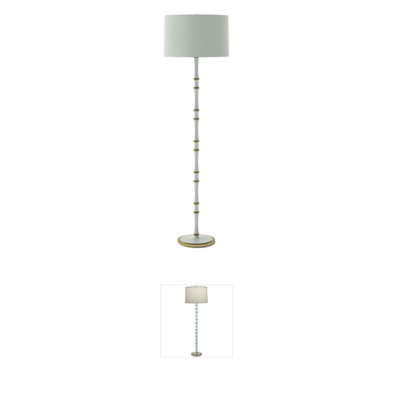 Robert Abbey Kane Candlestick Floor Lamp with Matte Celadon Shade