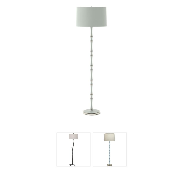 Robert Abbey Kane Candlestick Floor Lamp with Celadon Shade