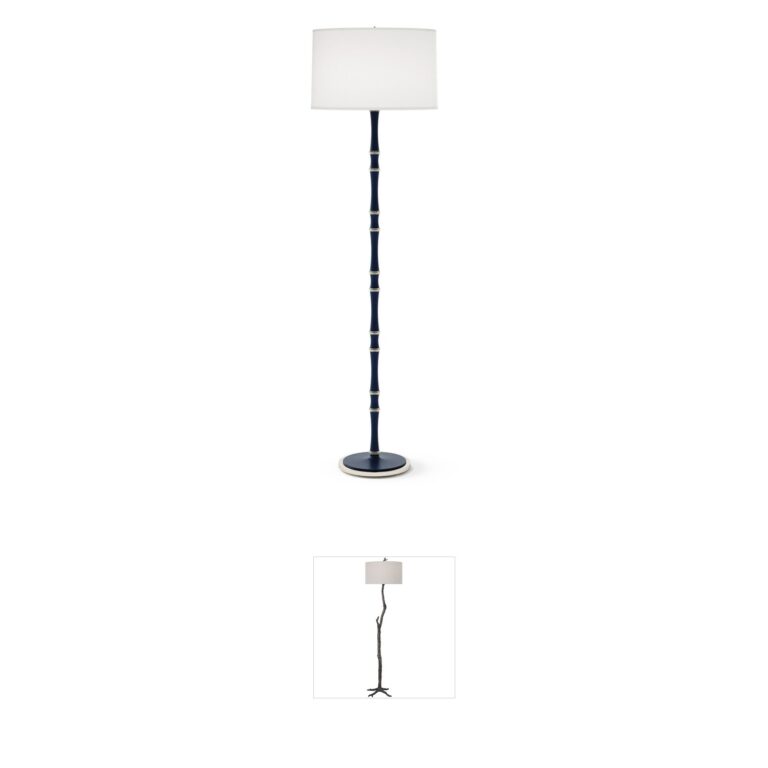 Robert Abbey Kane Matte Midnight Blue Candlestick Floor Lamp