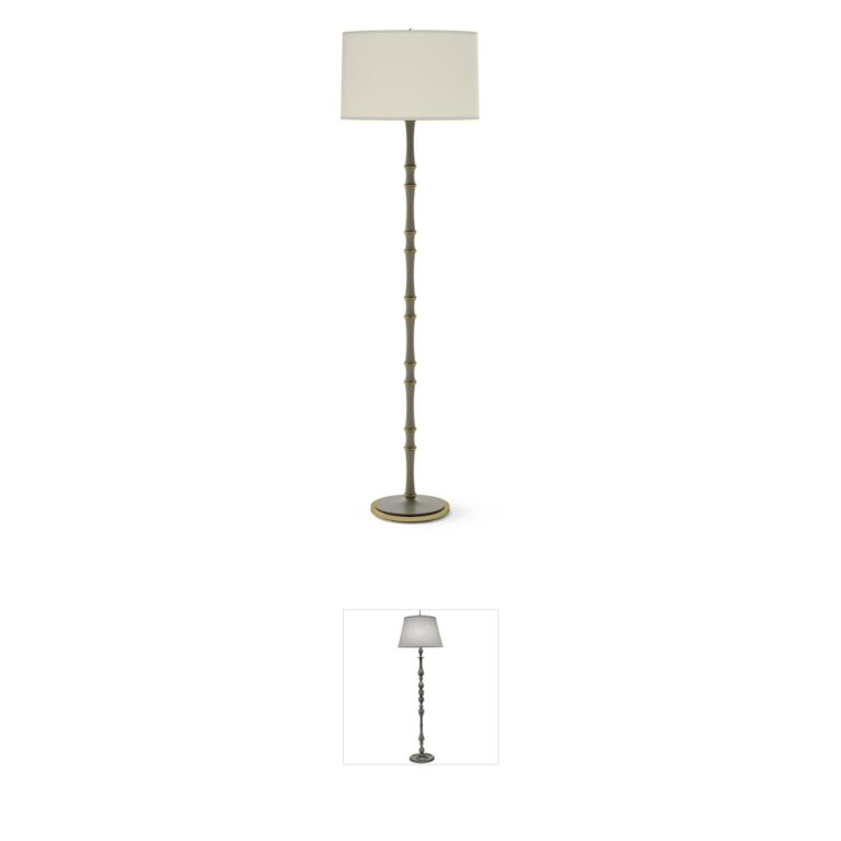 Robert Abbey Kane Candlestick Floor Lamp with Fondine Shade