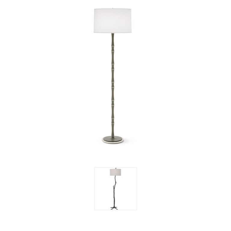 Robert Abbey Kane Mixed Material Candlestick Floor Lamp