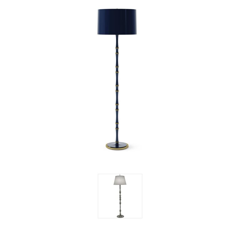 Robert Abbey Kane Candlestick Floor Lamp with Tapered Shade