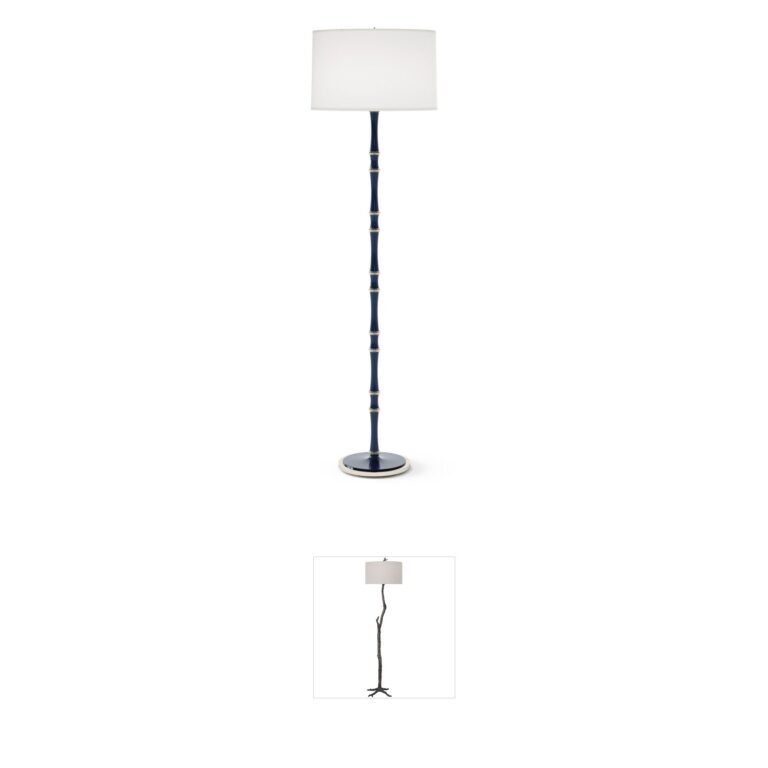 Robert Abbey Kane Midnight Blue and Polished Nickel Floor Lamp