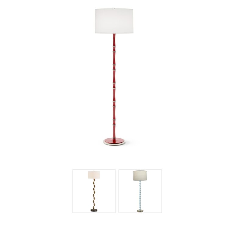 Robert Abbey Kane Ruby Red Candlestick Floor Lamp