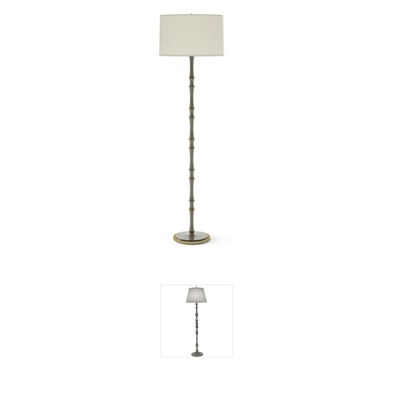 Robert Abbey Kane Smokey Taupe & Brass Floor Lamp