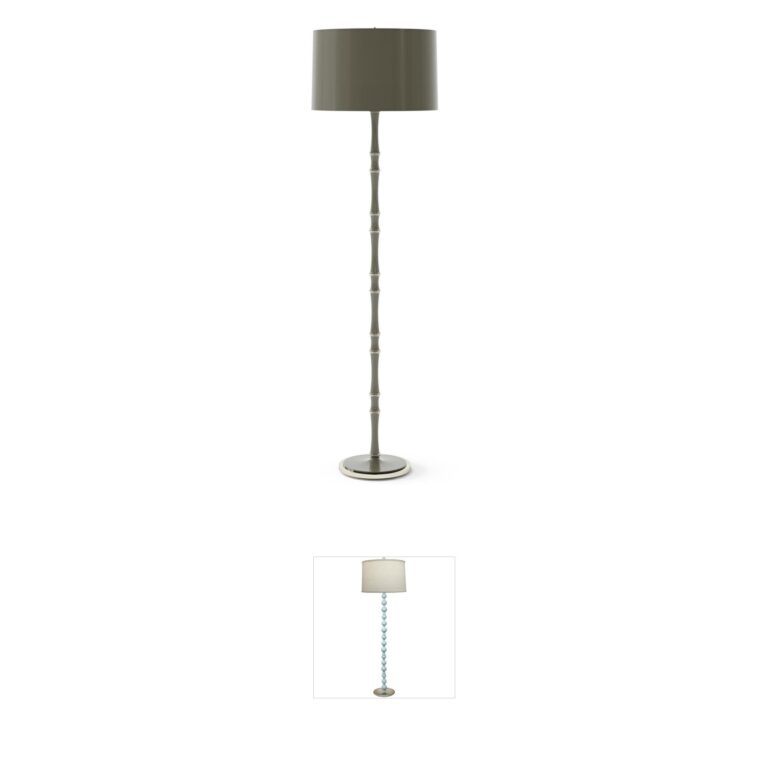 Robert Abbey Kane Smokey Taupe Fabric Floor Lamp